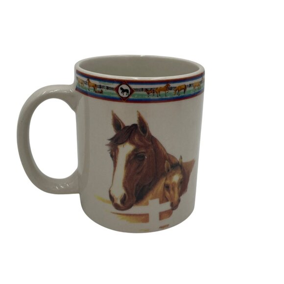 Cedar Valley Stables Horse-Themed Folkcraft Stoneware Mug 2001 - Picture 1 of 5